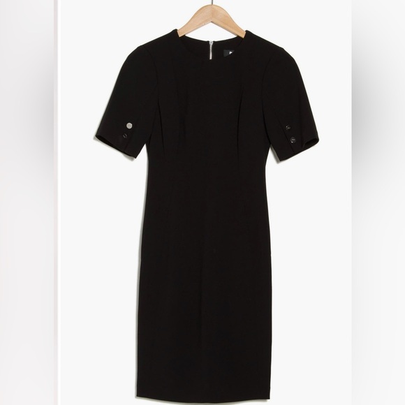 NEW DKNY WOMEN’S BUTTON SLEEVE SHEATH DRESS BLACK SIZE 8 - Picture 3 of 8